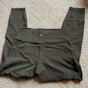 Lululemon In Movement yoga pants. Size 10. Olive Color. Minimally worn.